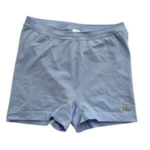 ALO Yoga Sheer Glow Boyshort in Seashell Blue